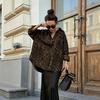 Women's Retro Leopard Print Lapel Jacket Casual Coat