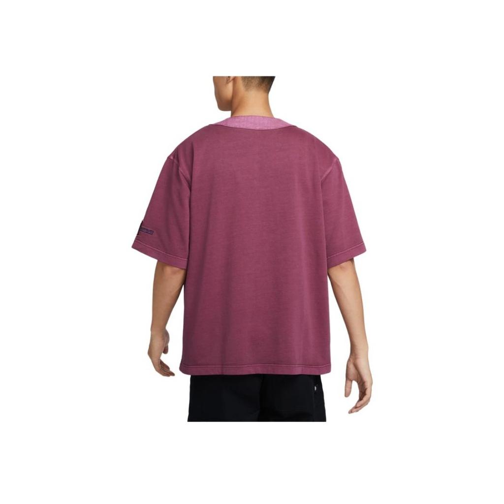 Nike Sportswear Essentials England Team Color Block Design Loose Comfortable Short Sleeve T-Shirt Men Tops Purple Red FZ6202-653