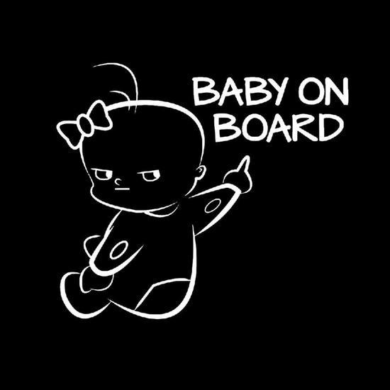 Sheet of Car Sticker Cute Cartoon Baby On Board Letter Car Window Sticker Decal Decor Warning Sign