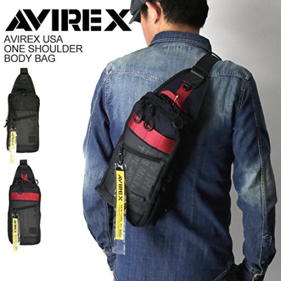 AVIREX Body Shoulder Bag for Men and Size AVX591 One-Shoulder Bag, Women, F, Black,