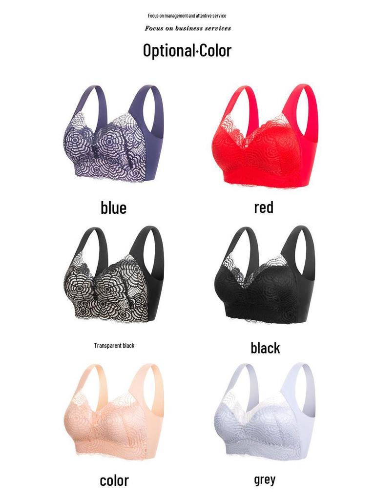 Plus Size Women's Wire-Free Lace Sports Bra