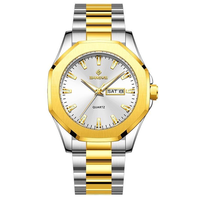 Luxury Men Wristwatch Waterproof Luminous Week Date Casual Man Clock Stainless Steel Quartz Fashion Men's Watches Reloj