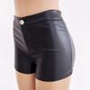 Plus Size Black High Waist Leather Shorts for Women - Sexy, Hip-Hugging, Elastic PU Leggings for Autumn/Winter.