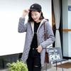 Women's Plus Size Hooded Quilted Lambswool Jacket: Mid-Length, Thickened Slimming Coat for 2025 Autumn/Winter Season.