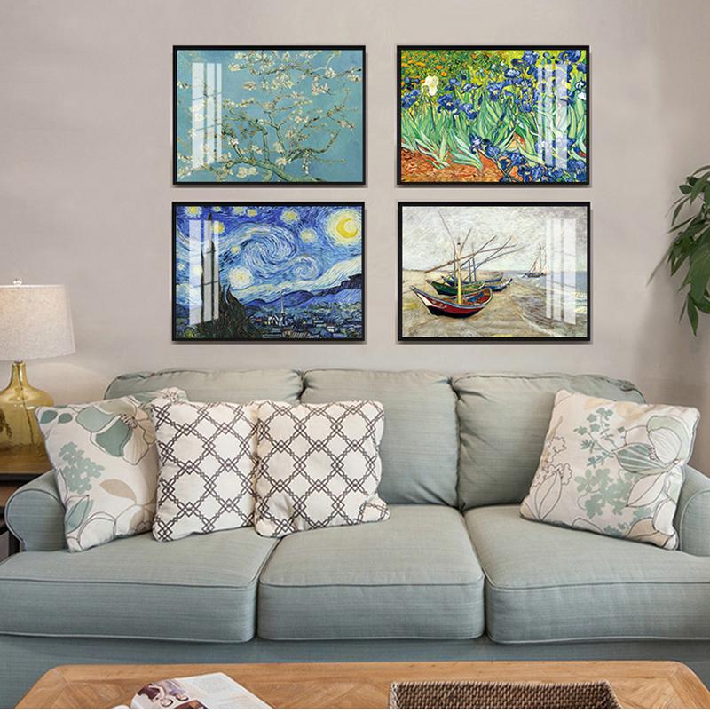 Van Gogh Oil Painting Posters Works Sunflower Apricot Abstract Canvas Art Print Painting Picture Wall Decoration Murals