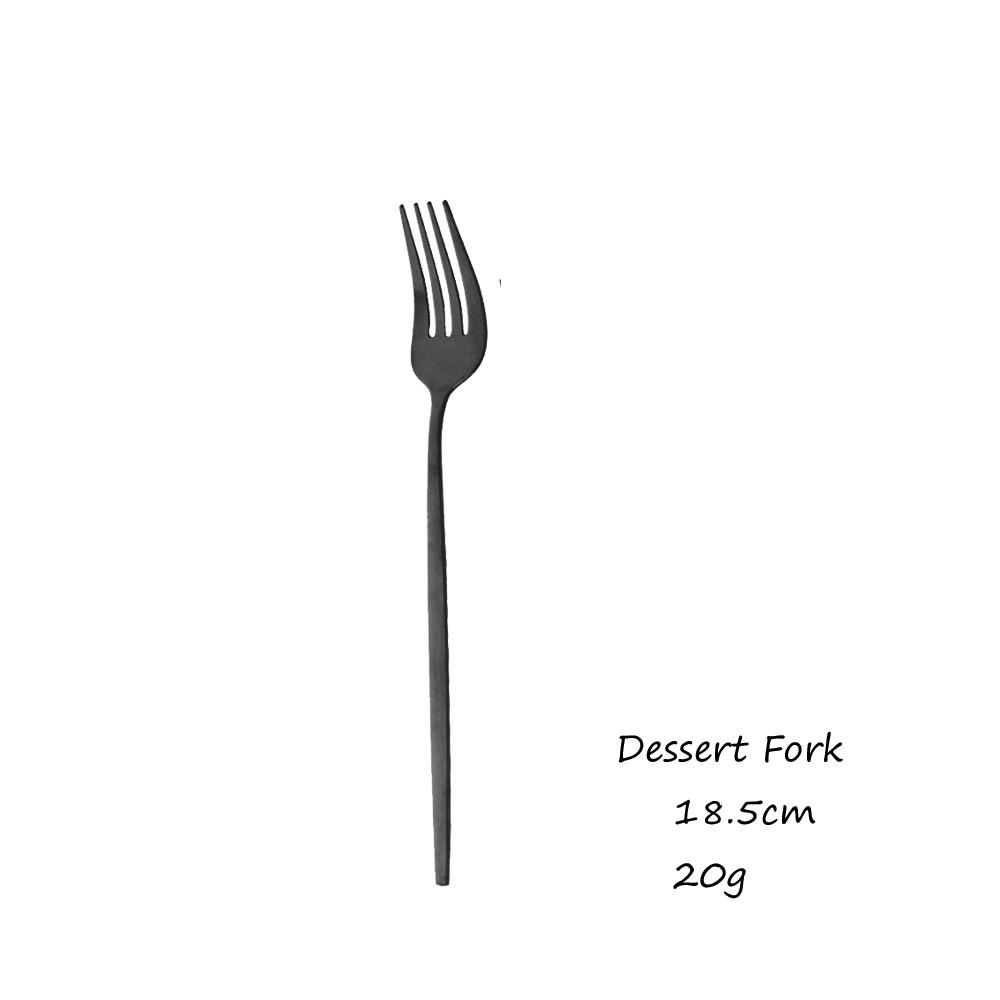 Hot Sale Black Luxury Dinnerware Cutlery Set 18/10 Stainless Steel Flatware Home Dessert Fork Spoon Knife Kitchen Dinner Set