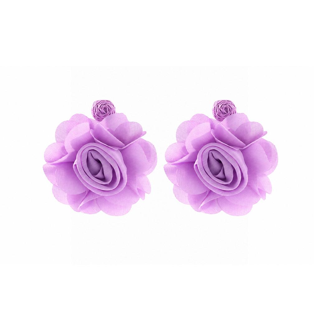 Exaggerated Three-dimensional Flower Hand Woven Personalized Fashionable Earrings with Niche Design for Women's Earrings