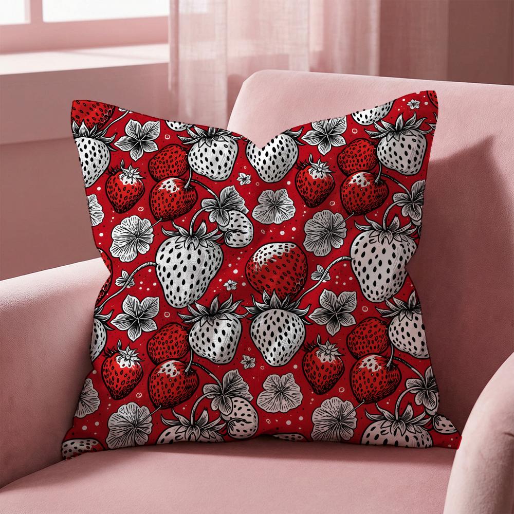Tropical Fruit Texture Cushion Cover MultiScene Pillow Cover for Home Car Reversible Soft Durable for Daily Use