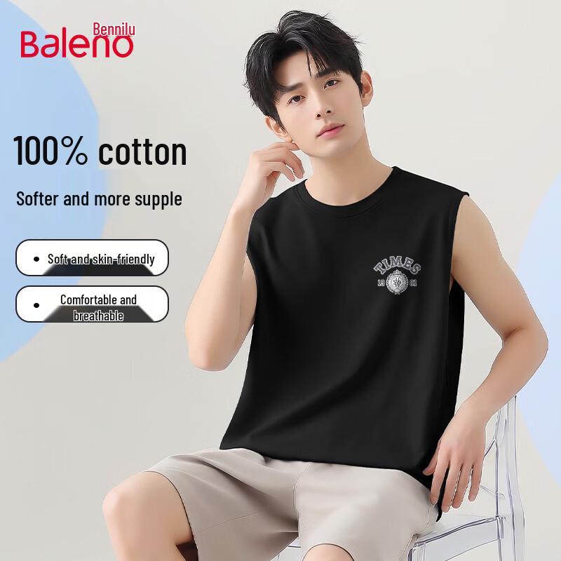 Baleno Men's JPB Crown Graphic Pure Cotton Sleeveless Vest