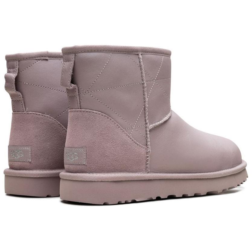 UGG Classic Mini Pearlized Cowhide Durable Simple Fashion Commuter Short Snow Boots Women Boots Pink 1167313-PSK