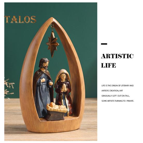 Heilige Familie Harz Figurine Krippen Advent Statue Joseph Jungfrau Maria Geburt von Jesus Skulptur Home Office Desktop Dekoration Ornament
