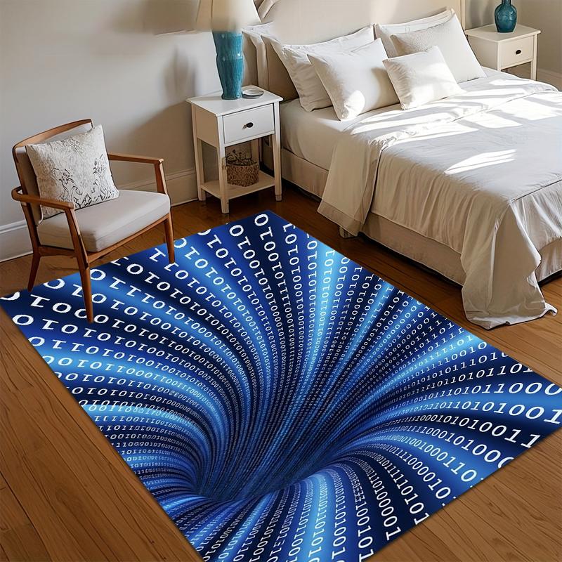 

3D Visual Effect Floor Mat Doormat Vortex Pattern Washable Living Room Carpet Anti-slip Rugs for Bedroom Studio Gaming Room 40x60CM