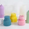 Simple Geometric Striped Candle Resin Molds Handmade Cylindrical Aromatherapy Candle Silicone Moulds DIY Fondant Craft