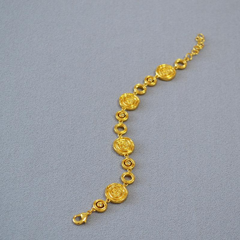 Vintage Mid-Century Style Gold-Plated Brass Growth Ring Bracelet
