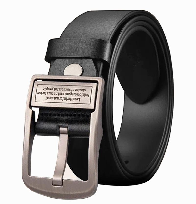 

Мужской ремень кожаный с пряжкой-штифтом деловой повседневный ремень из коровьей кожи мужской трендовый простой ремень для молодых и среднего возраста мужчины 130cm