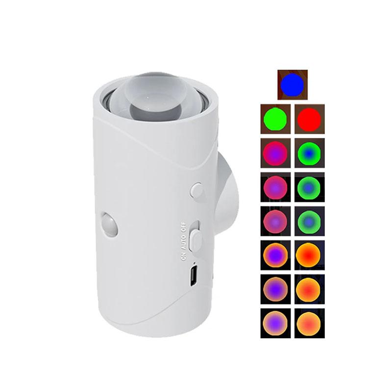 RGB Gradient LED Night Light with Motion Sensor Wall Lamp Rechargeable Ambient Dimmable Indoor Lights Magnetic Step Lighting