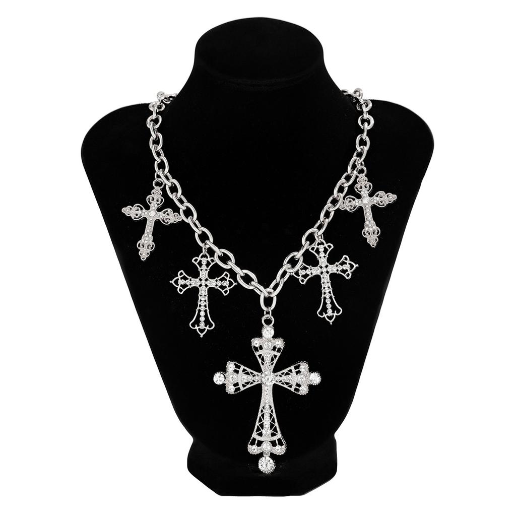 Fashion Diamond Cross Necklace Personalised Trendy Female Cross Chain Necklace