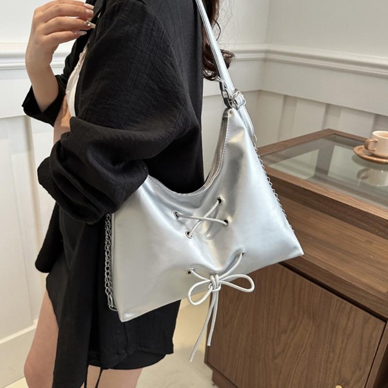 Women PU Leather Crossbody Bag Chain Shoulder Bag Casual Backpack Student School Bag Large Capacity Messenger Bag