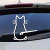 Reflective Rear Window Wiper Sticker - Funny Cat Cartoon Design