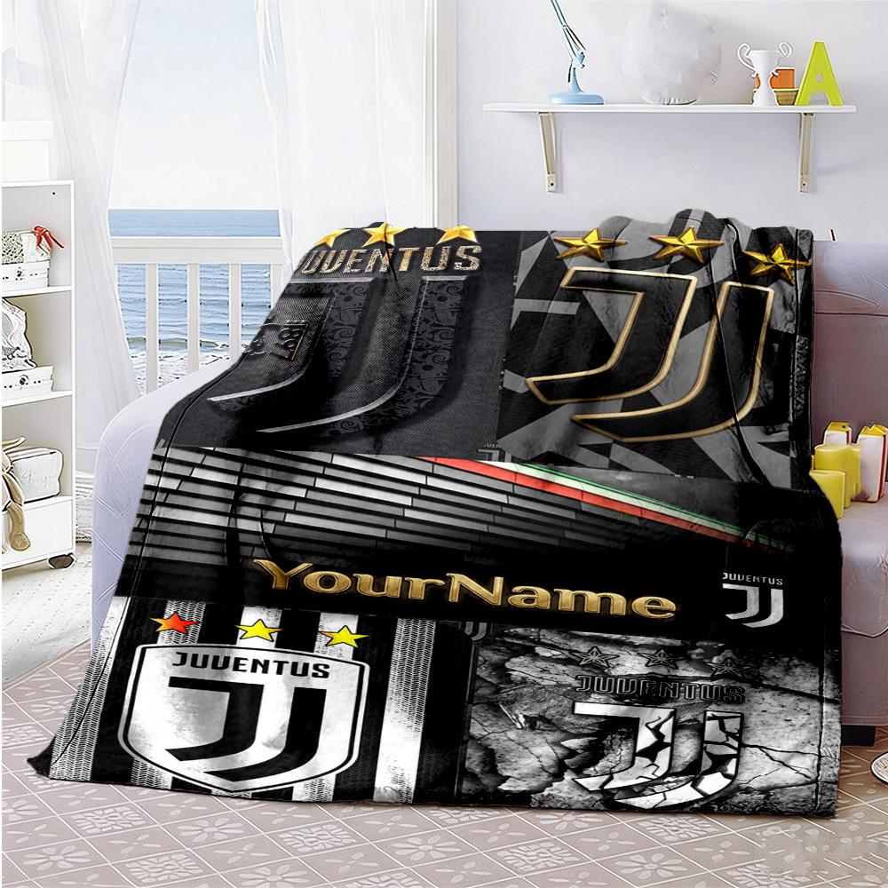 Juventus Personalized Name Blanket Throw Customizable Blanket Soft & Cozy Great for Living Room Office Chair Sofa Picnics for All Occasions