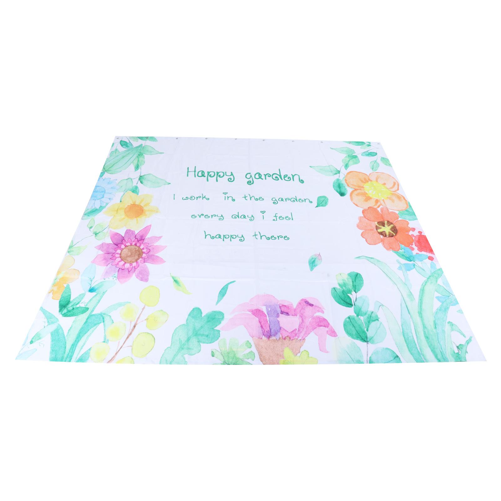 Floral Pattern Shower Curtain Summer Polyester Waterproof Curtain Bathroom Home Decoration Type 1