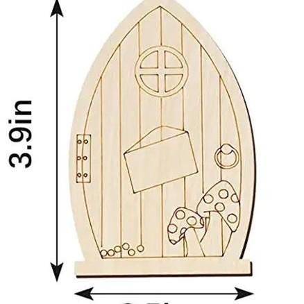 10pcs Fairy Door Miniature Wooden Garden Doors Windows Unfinished Window Mini House DIY Craft for Wall Home Party Decoration