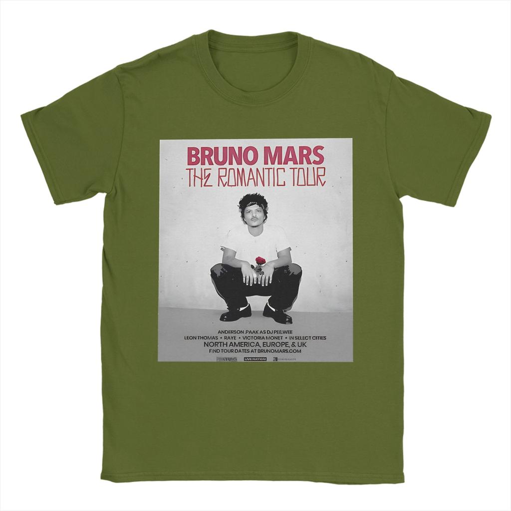Bruno Mars The RoUnisextic Flower T Shirt Unisex Pure Cotton Novelty TShirts Crew Neck Tee Shirt Short Sleeve Tops Birthday Gift