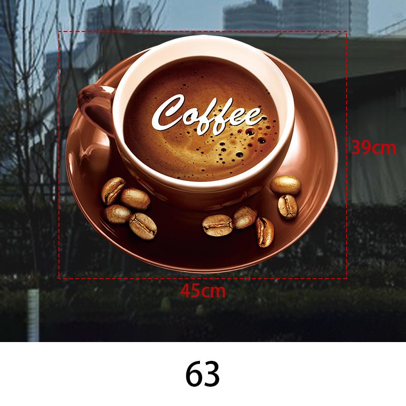 Coffee Shop Wall Sticker Cafes Ice Cream Bread Cake Wall Art Decals DIY Restaurant Milk Tea Shop Decor Sign Window Glass Film
