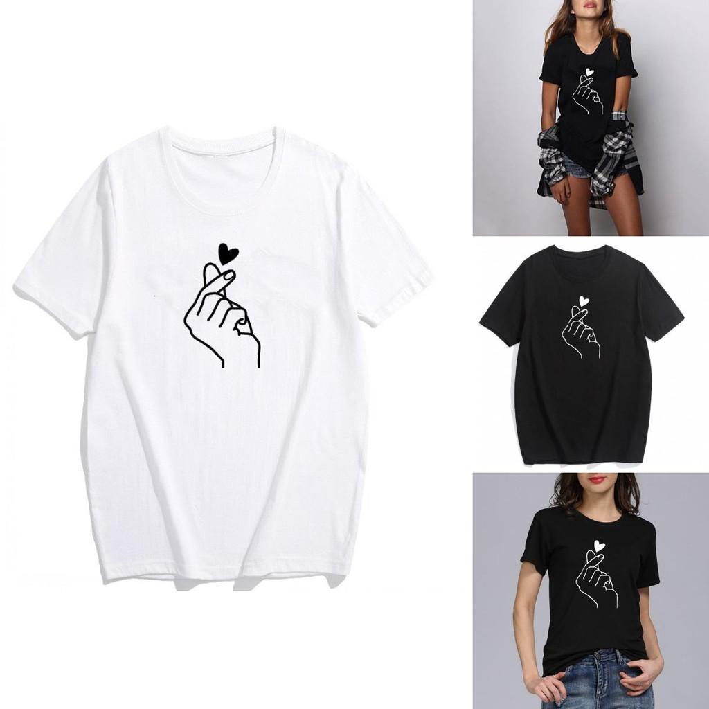 Stylish Heart Print T-shirt For Women Featuring Soft Comfortable Fabric And Casual Design