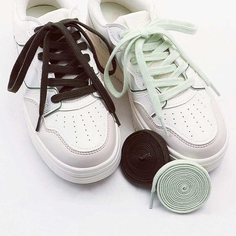 Classic Pure Cotton Shoelaces Flat Shoelaces Sport Canvas Shoelaces for Men and Women Width 0.8cm Length 100/120/140/160cm 1Pair
