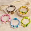 Cute Cartoon Pet Collar Adjustable Braided Beaded Dog Cat Collar Bell Charm Woven Puppy Kitten Necklace Pet Decor Accessories