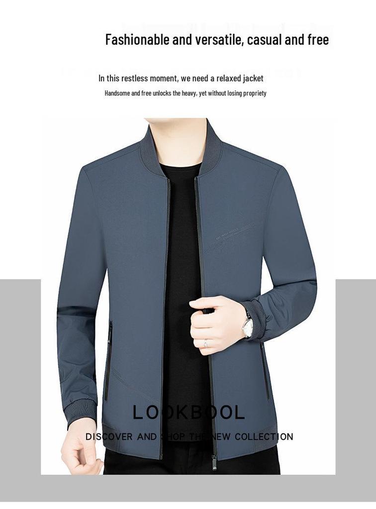 2024 Spring/Autumn Men's Thin Casual Business Jacket - Trendy and Handsome Outerwear