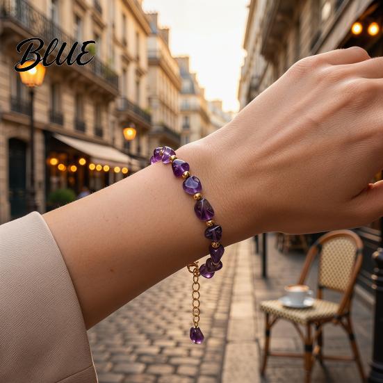 Durable Jewelry Women Bracelet Irregular Natural Stone Beads Adjustable Length
