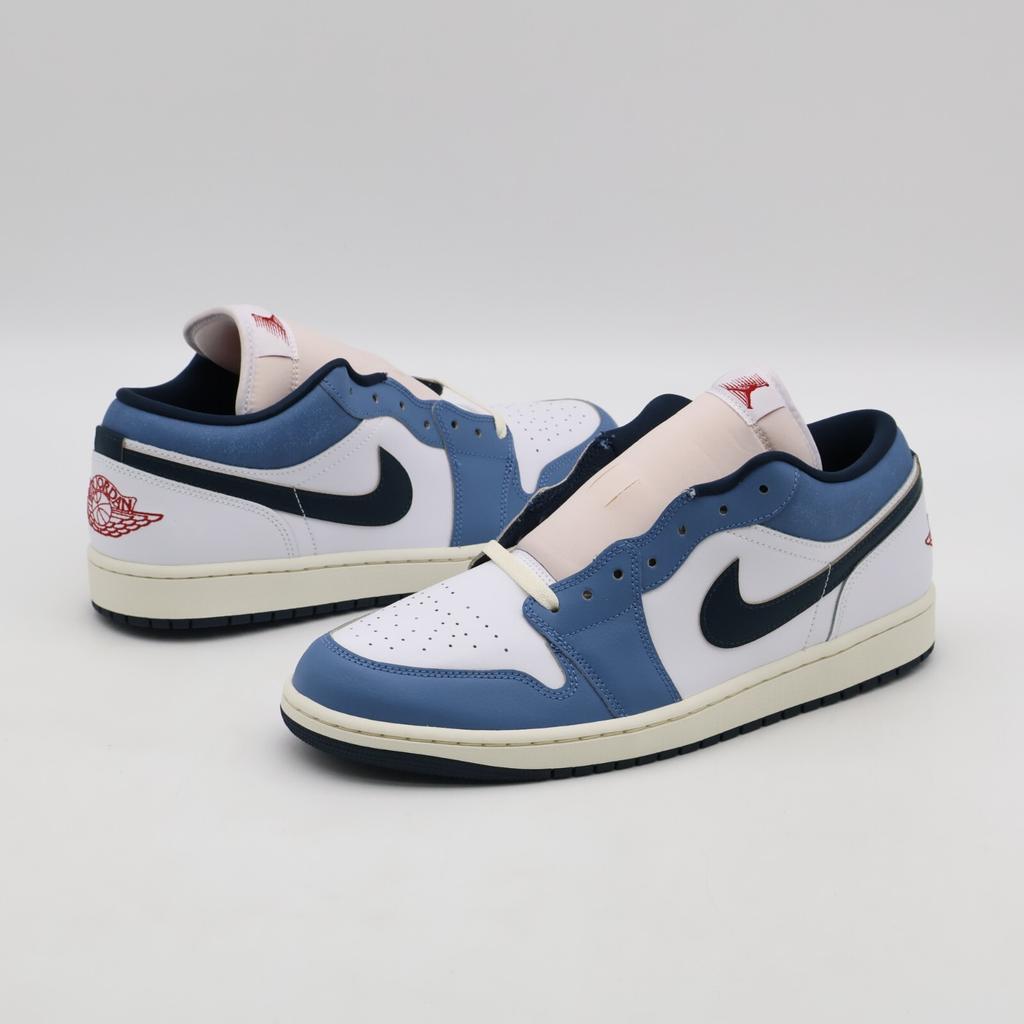 HM3711-144 Nike Air Jordan 1 Low White Aegean Storm