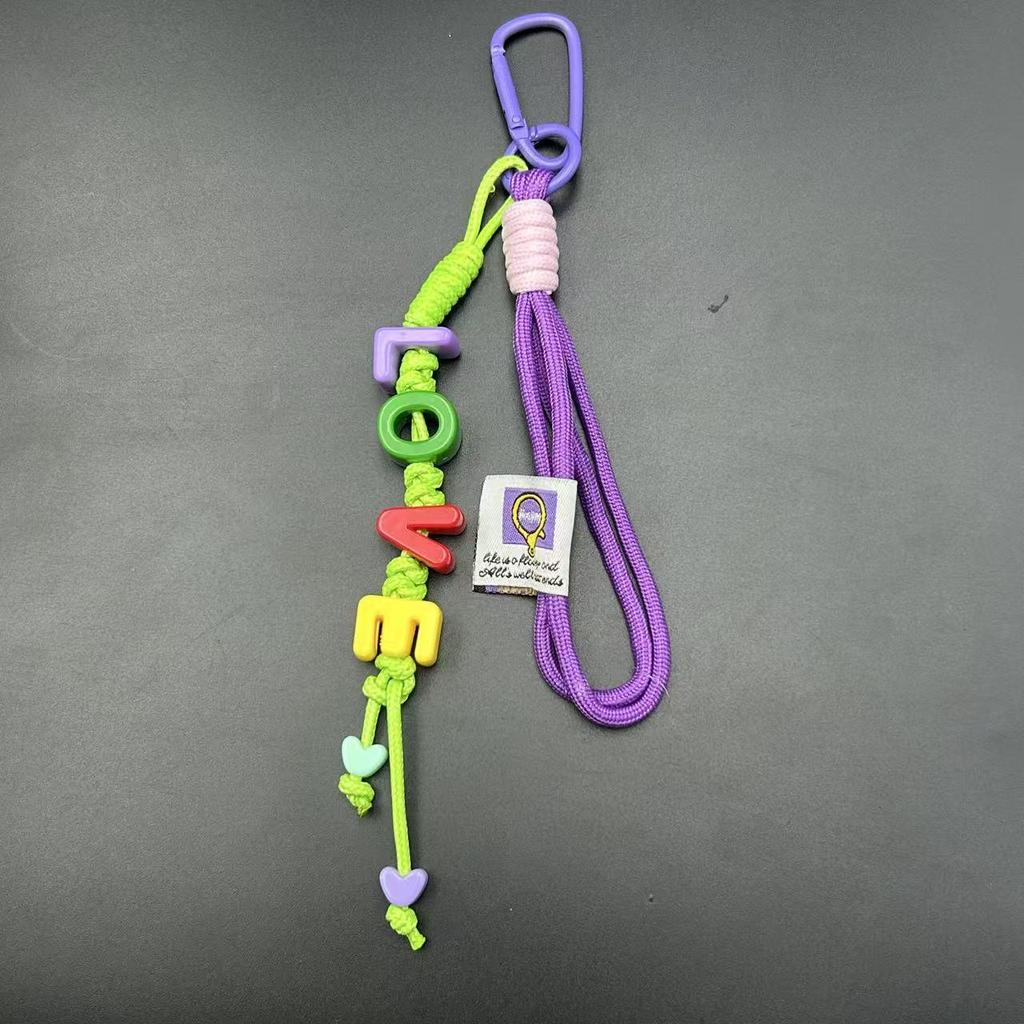 Dopamine Rope Pendant: Colorful Handmade Keychain & Phone Lanyard