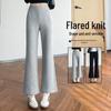 Gray High-Waisted Petite Micro-Flare Pants – Hip-Hiding, Slimming, Sporty, and Cropped for Women In Autumn