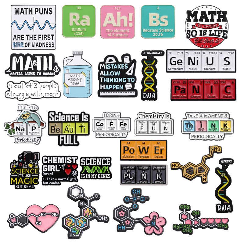 Fun Colorful And Chemistry Molecule Brooch Playful Cartoon Inspired Alloy Pin For Personal Style