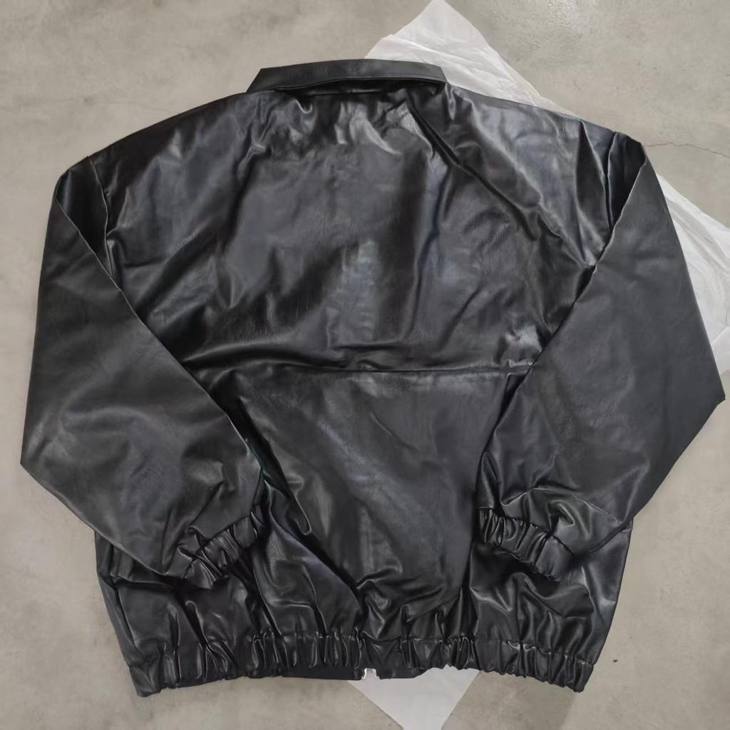 Giacca da moto unisex di alta gamma in pelle PU - Streetwear Primavera/Autunno, Vestibilità Larga