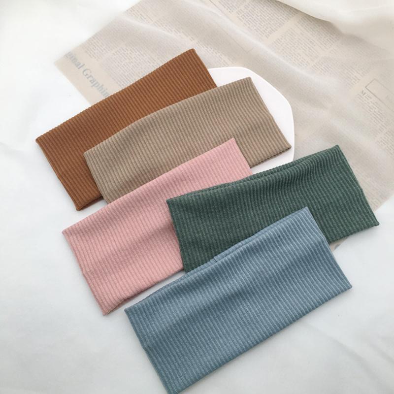 Wide Solid Color Hairbands Soft Non-Slip Elastic Headband Women Girls Makeup Running Sports Yoga Vintag Hair Accessories