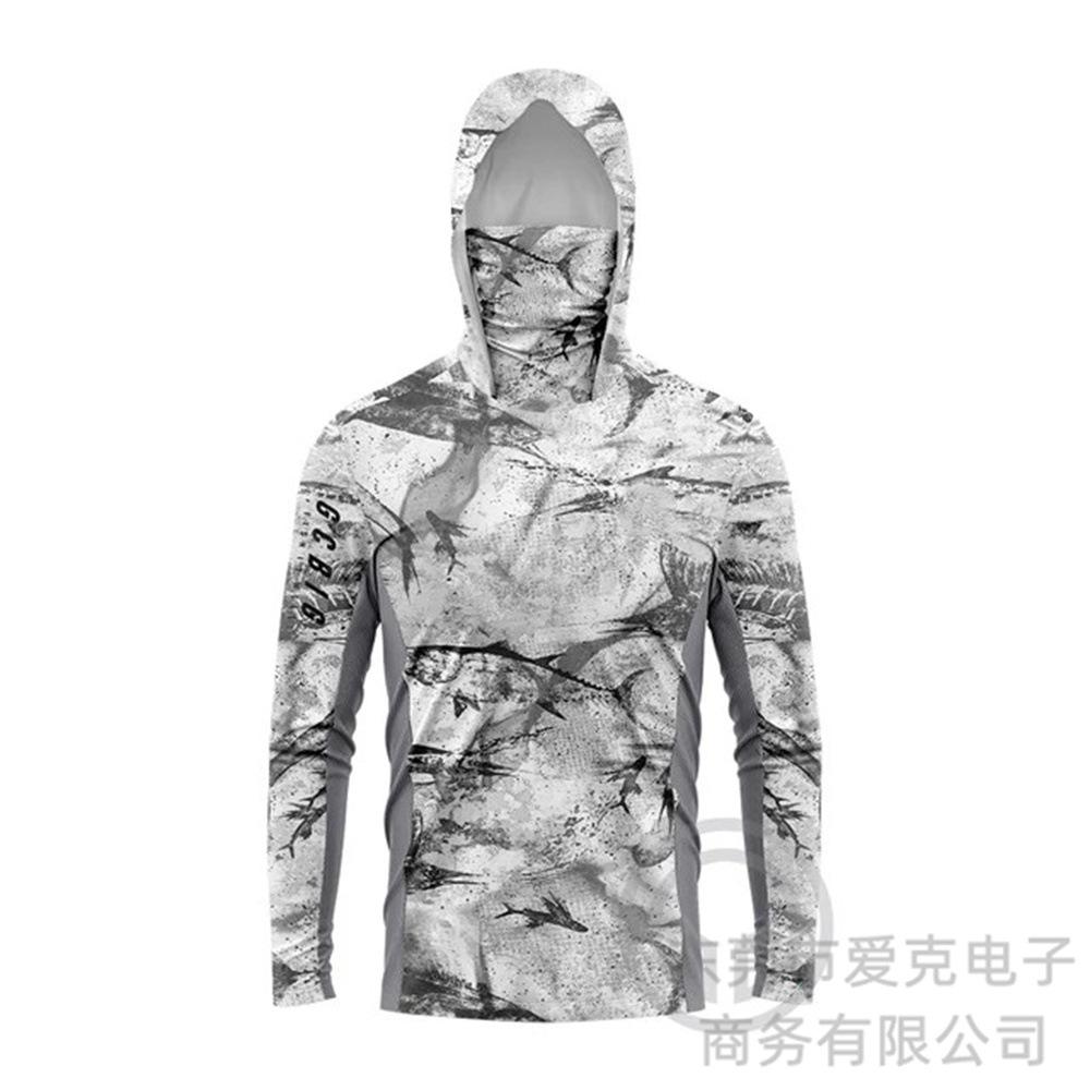 Fishing Suit Men's Summer Outdoor Fishing Suit Hooded with Mask Fishing Shirt Quick Drying Breathable Sunscreen