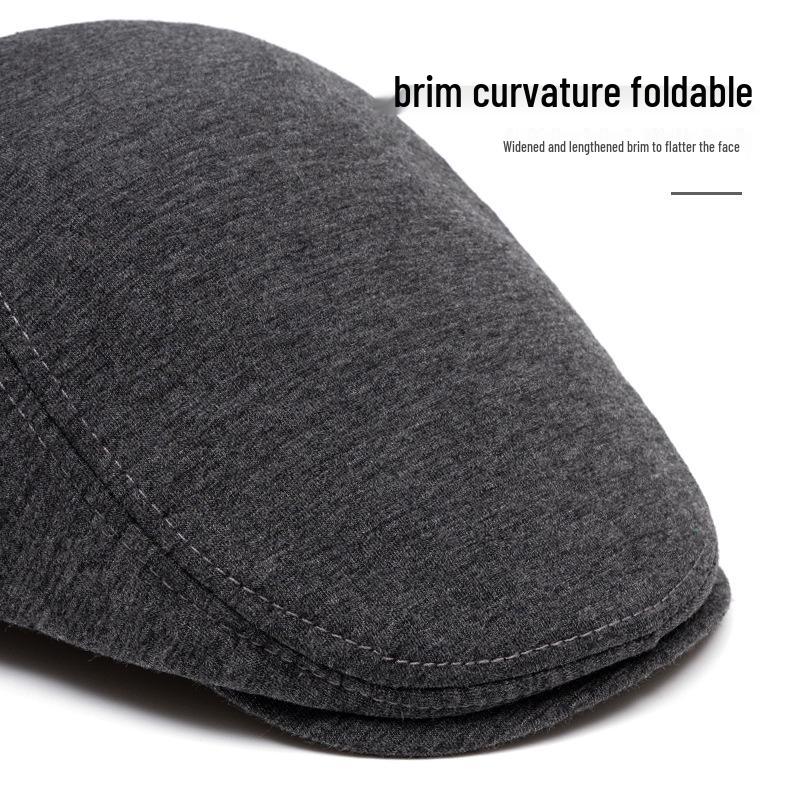 Herren Herbst/Winter Wollberet: Entenschnabelmütze, Newsboy-Mütze im britischen Stil, Warm und weich.