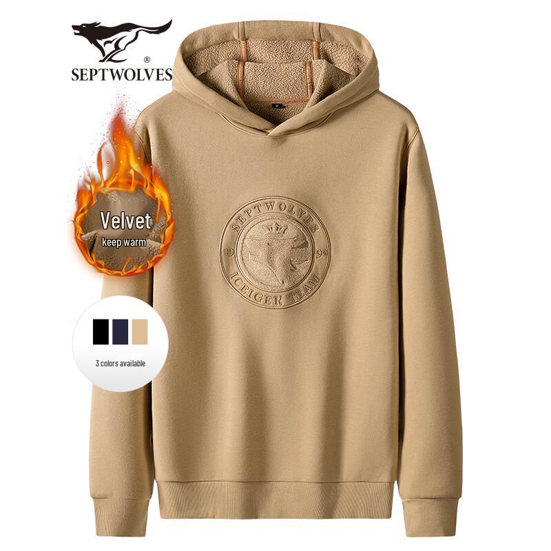 Septwolves Men s Fleece-Lined Hooded Sweatshirt 3XL (185)