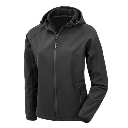 Result Genuine Recycled Womens/Ladies Hooded 3 Layer Printable Soft Shell Jacket