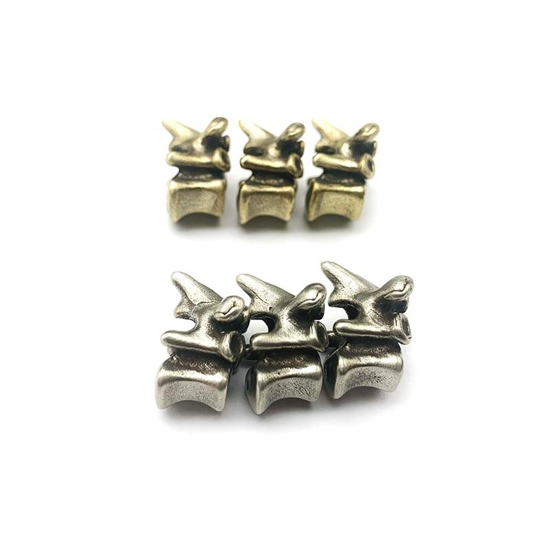 Brass Mini Spine Bone Knife Pendants Punk Retro Car Key Chains Hangings Umbrella Rope DIY Accessories Pure Copper Paracord Beads