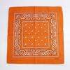 Trifong bandana orange 100% cotton handkerchief paisley pattern adult stylish cotton cashew pattern bandana men's women's unisex 55cm x 55cm KC-D