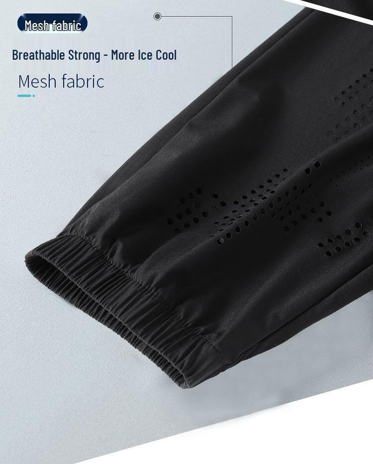 Men's Ice Silk Quick-Dry Joggers: Casual, Breathable, Elastic Sports Pants for Running