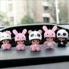 Hello Kitty Monchhichi Vinyl Figure Keychain Cute Anime Keyring Car Bag Pendant Desktop Ornament Wedding Gift for Fans Kids
