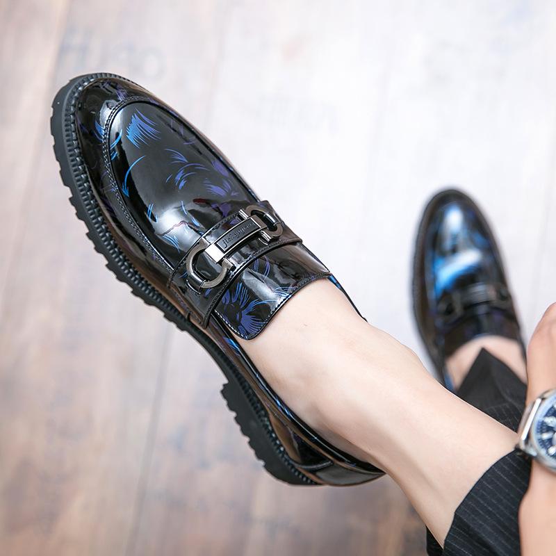 Men s British-Style Hidden Heel Patent Leather Shoes - Korean Trendy Casual & Versatile Size 44