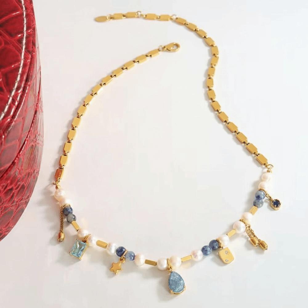 Fashion Elegant Pearl Bead Necklace Bead Crystal Pendant Necklace  Accessories