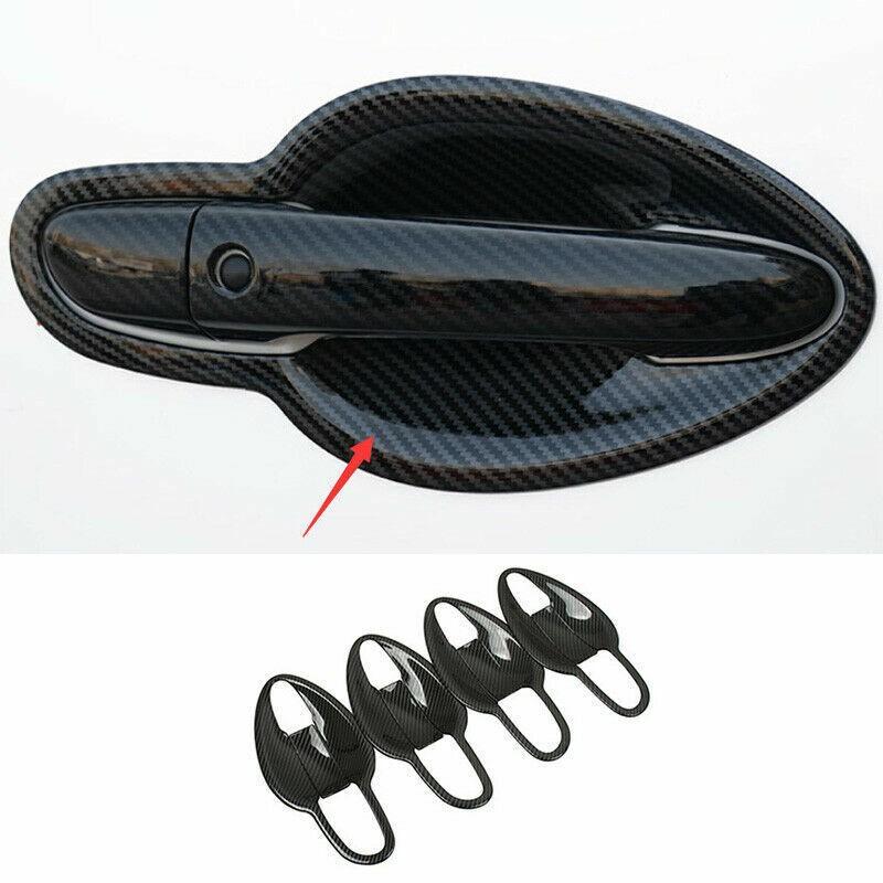 Carbon Fiber Outside Door Bowl Cup Cover Trim 8pcs For Mazda 6 Atenza 2020-2021